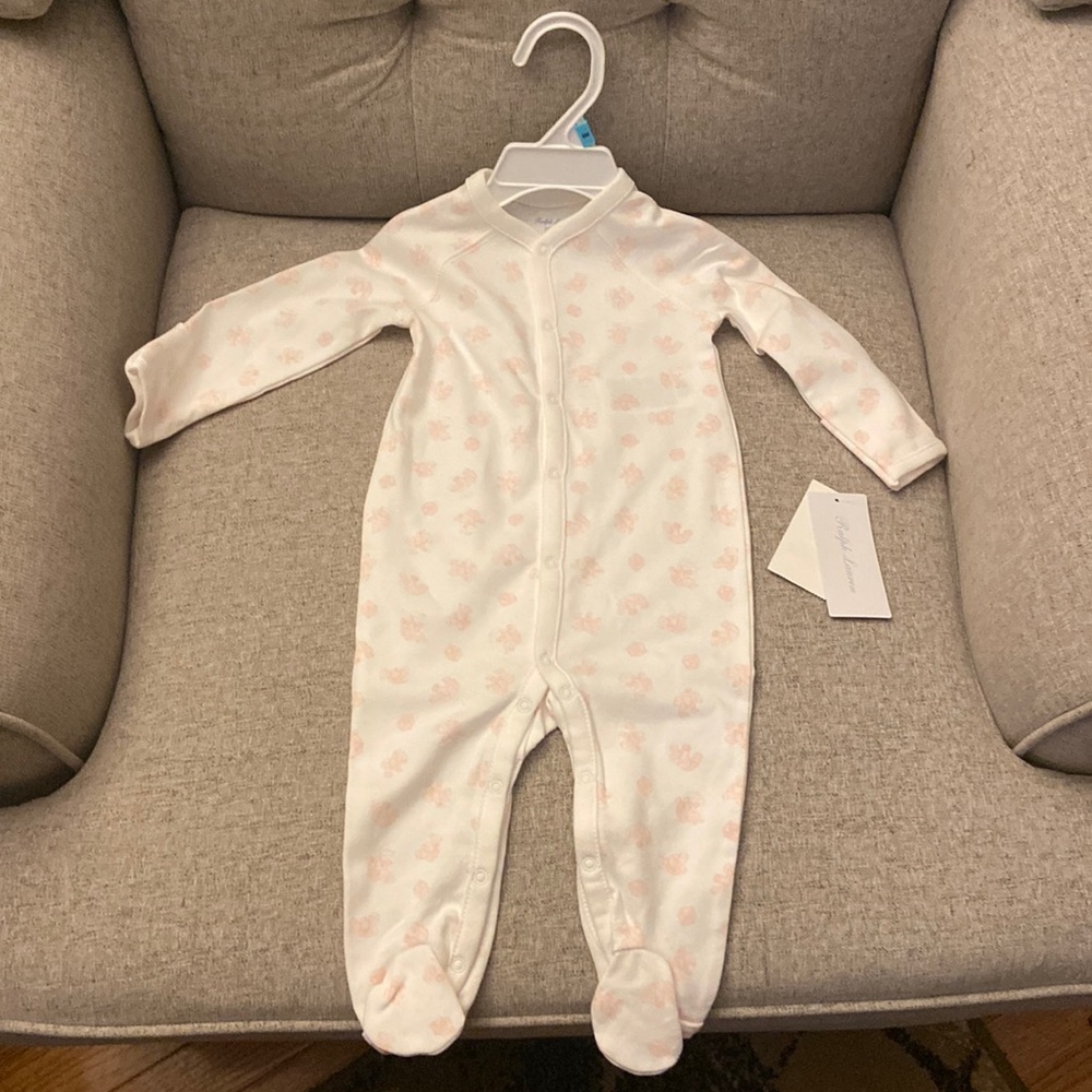 NWT Ralph Lauren baby romper pajamas size 6 months, pink